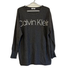 NWOT Calvin Klein Tunic Top Charcoal Gray Sz XL Gorgeous